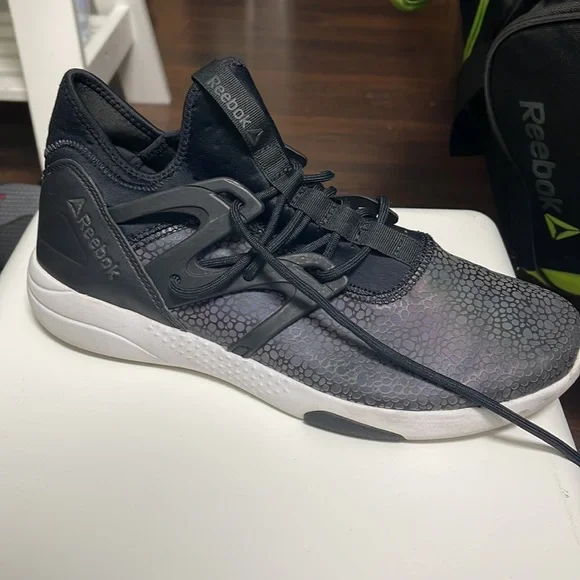 Reebok dance. Active shoe. Black with Reflective prism colors. Size 8.5 - Picture 2 of 3